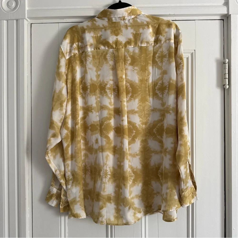 Tie-Dye Satin Button-Up Shirt - Picture 2 of 4